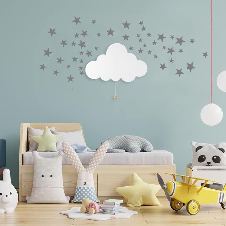 Miniatura 7 de Lumipets Decoración de habitación de bebé, luz nocturna de nube, luz de pared para niños, luces LED de nube a pilas para dormitorio, iluminación