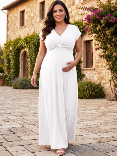 Image of KOH KOH Womens Long Flowy Cap Sleeve Empire Waist Cocktail Maxi Dress Gown