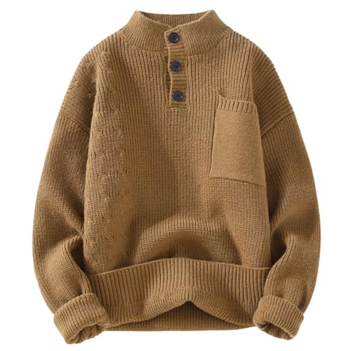 Pull en tricot homme col rond vêtement chaud manches longues automne hiver