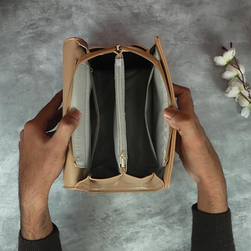 Image of NFI essentials Satchel Bags Ladies Purse Handbag Premium Women Shoulder Travel Bag for Work Gifts for Wife /Mother /Sister Stylish Office College Party Bag