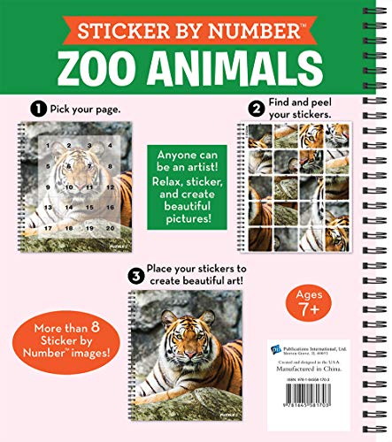 Sticker by Number: Zoo Animals: Create Beautiful Art with Easy to Use Sticker Fun!