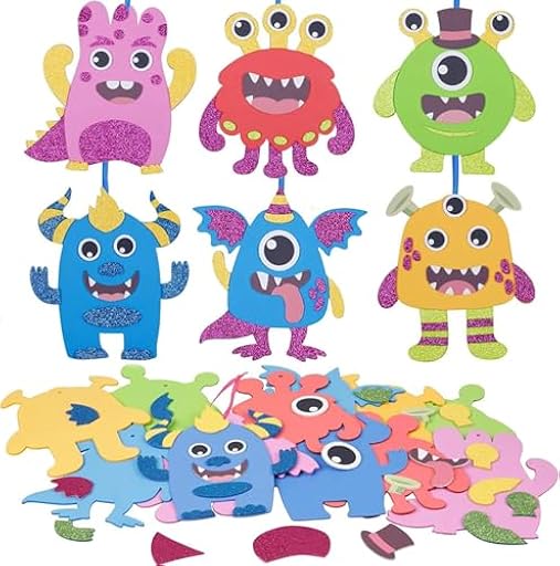 FiveMileBro Juego de 6 piezas de manualidades, juegos creativos DIY de Halloween con pegatinas de fieltro, manualidades autoadhesivas, regalo de cumpleaños para niños (Monstruo) | Ya disponible en tu tienda friki favorita! En mundofriki.es!