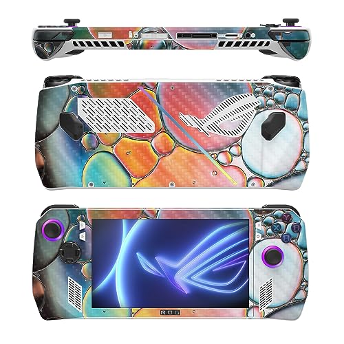 Image of MightySkins Carbon Fiber Skin Compatible with Asus ROG Ally - Rainbow Bubbles | Protective, Durable Textured Carbon Fiber Finish | Easy to Apply