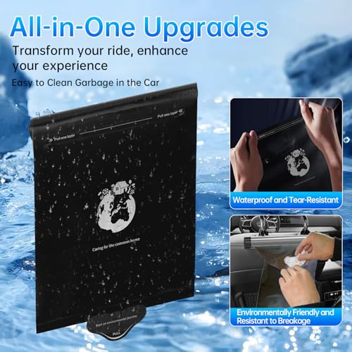 Image of Zekrom Car Trash Bag, 4 Rolls Mini Garbage Bags for Car Trash Can, Trash Bag Disposable for Car Trash Can Bin, Roller Type Trash Can Sets of Garbage Bags (Black)