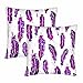 Fodere per Cuscini 18x18 pollici Set di 2 piume viola, fodera per cuscino in poliestere con schizzi d'acqua in piuma Boho per camera da letto, divano, divano