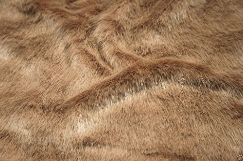 Tissu imitation fourrure Suisse marron camel 150cm pour couture et plaid
