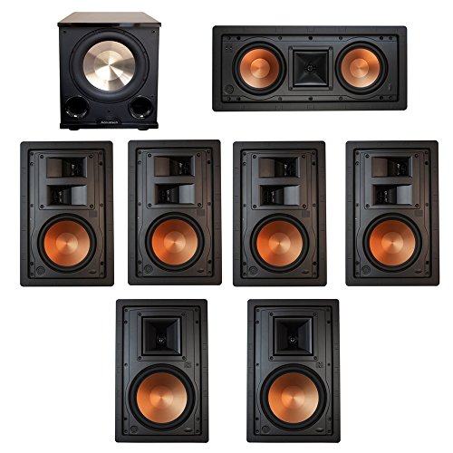 Klipsch 7.1 In-Wall System with with 2 R-5800-W II In-Wall Speakers, 1 Klipsch