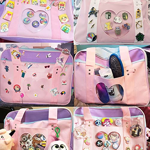 Heart Kawaii Ita Japanese Bag Anime Sticker & Kawaii Wallet Purse Cute Backpacks For Woman Trendy Stuff Gift Ideas Book Bags Tote Pin Anime Backpack Kawaii Accessories Cheap Laptop Handbag Pink #TOP4