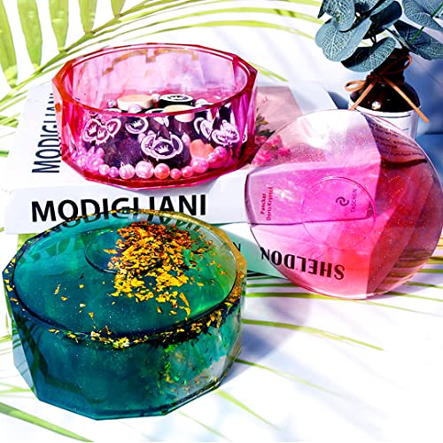 Zayookey Epoxy Resin Storage Container Mold Large Round Box Resin Moulds with Lid Jewellery Storage Box Silicone Molds Bowl Trinket Plate Casting Mold for DIY Flower Pot Storage Jar - Image 2