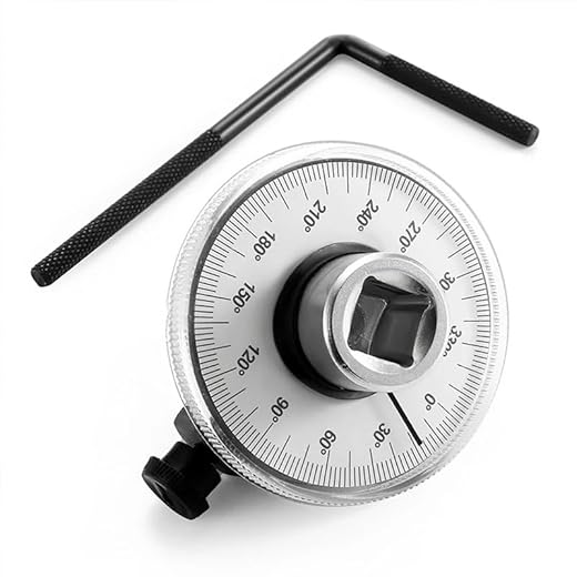 BUBUCAM 1/2 Inch Torque Wrench Angle Gauge Tool, 360° Adjustable 1/2" Drive Torque meter Wrench Set, Professional Measure Tool