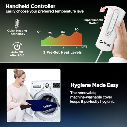 Image of Dr Trust USA Orthopedic Electric Heating Pad with Temperature Controller I Heat Belt For Pain Relief, Lower Back Pain, Period Cramps, Lumbar, Shoulder & Knee-368