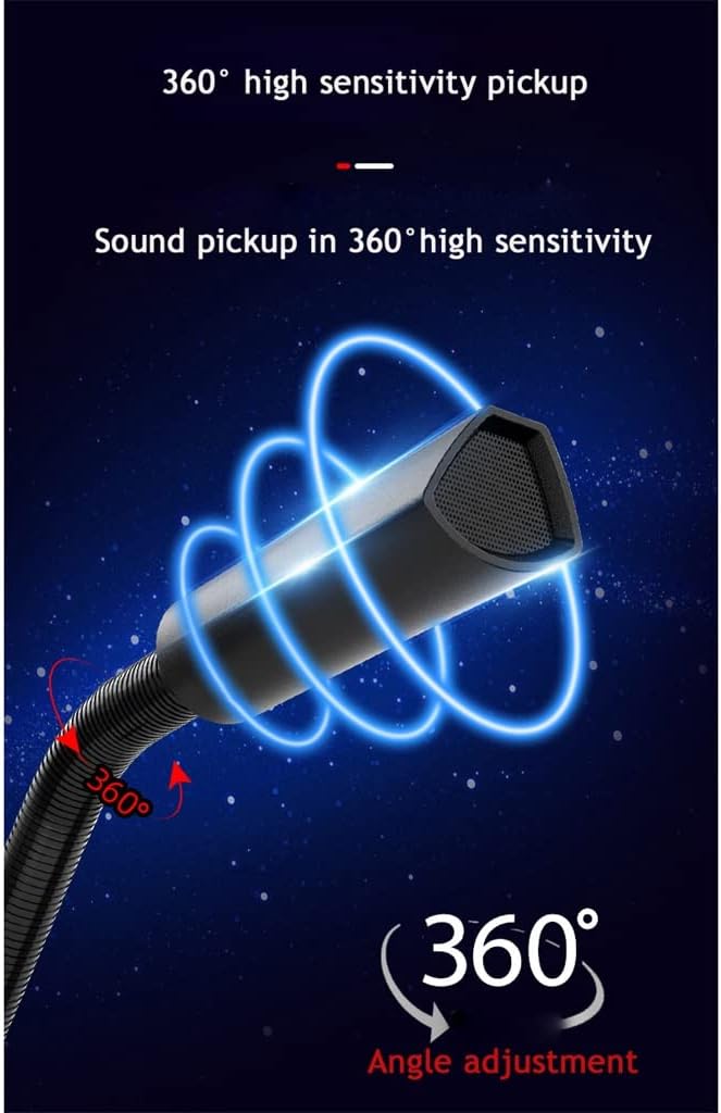 WIONC Desktop Gooseneck USB Microphone Game with Voice Changer Condenser Microphone Suitable for Computer Studio Recording (Color : USB Type 3, Size : 130 * 123mm) -