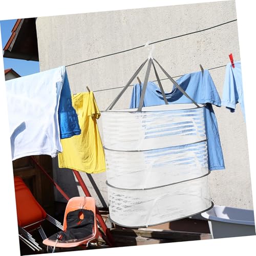 Cintre de séchage panier en maille suspendu pour vêtements - 7