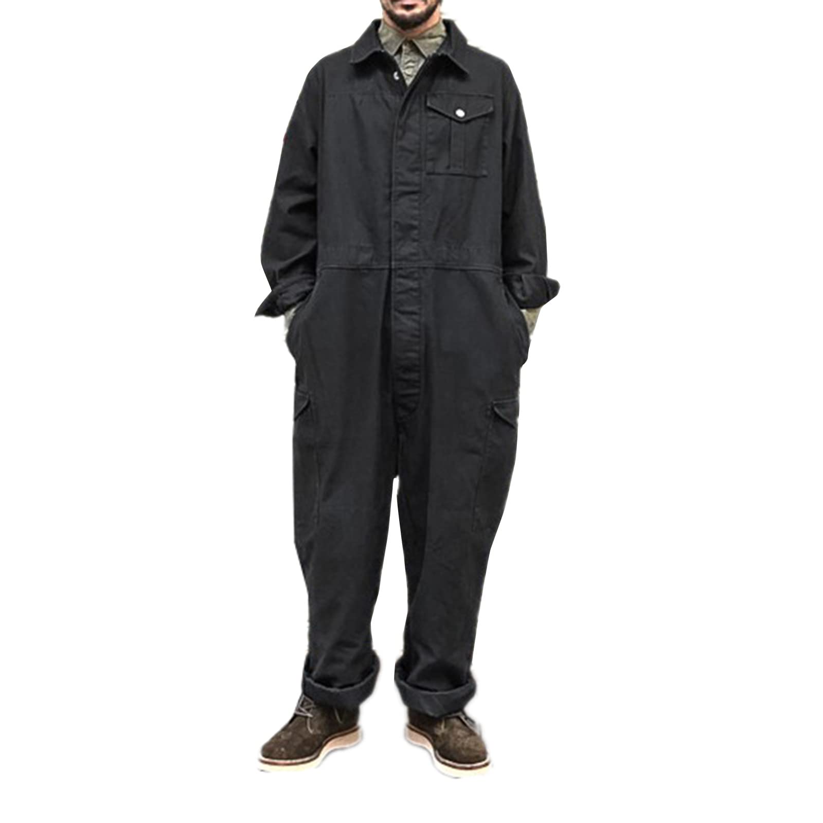 WSLCN Combinaison de Travail Multi-Poches Homme Femme Coverall Salopette à Manches Longues