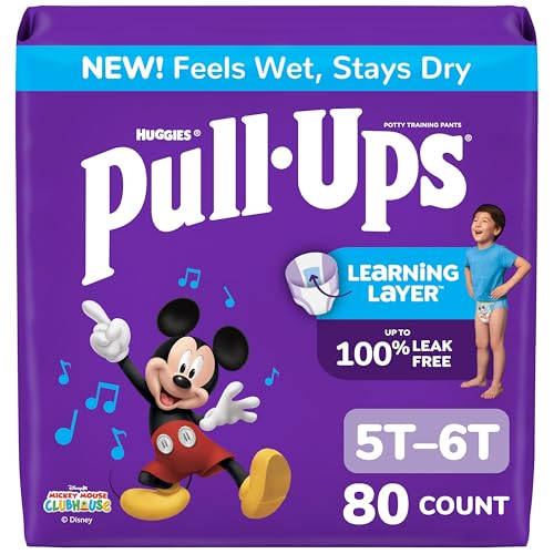 Image of Pull-Ups Boys' Potty Training Pants, Size 5T-6T Training Underwear (46-60 lbs), 80 Count