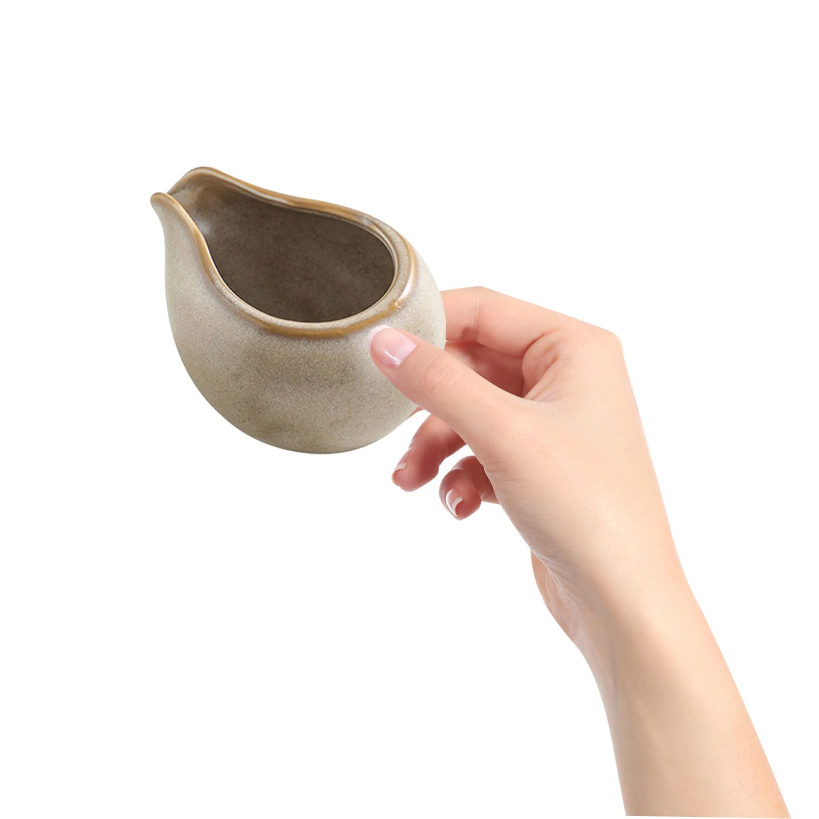 Luxshiny 10 Stück Japanisches Milchkännchen Keramisches Sahne und Soßengefäß für Kaffee Milch und Dressings für Restaurants Cafés Partys und Heimgebrauch