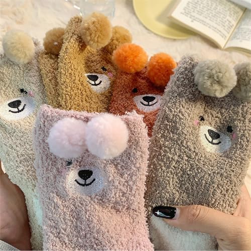 Image of Benefeet Sox Funny Animal Fuzzy Socks for Women Girls - Cute Fluffy Slippers, Cozy Warm Winter Plush Sleeping Socks