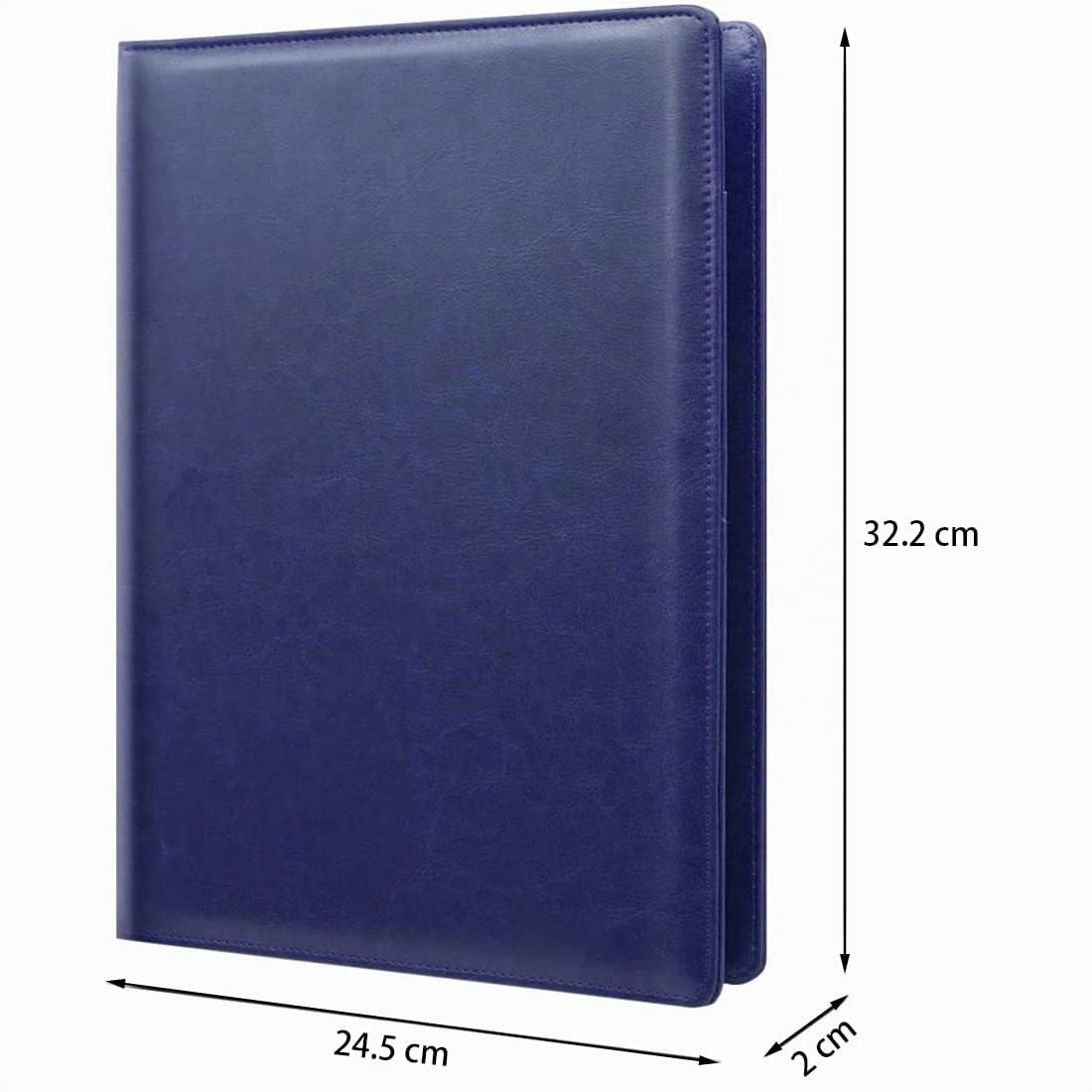 Cartella Porta Documenti A4 Pelle, portablocco per scrittura, Portablocchi in Plastica con Pinza, per Business School Office Conference Notepad Clip Board - Blu