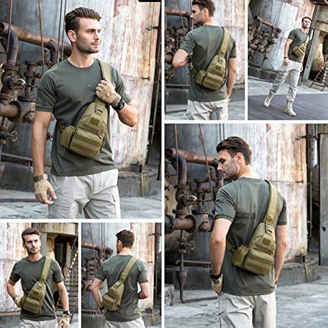 BAIGIO Tactical Sling Backpack Bag for Men Molle Crossbody Shoulder Bags Military EDC Chest Pack One Strap Daypack