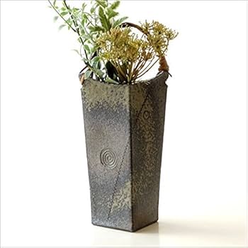 Amazon.co.jp: 花瓶 おしゃれ 花器 和風 信楽焼 和陶器ベース 蔓付きB