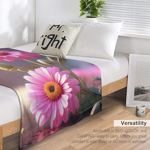 Couverture fleurs imprimée en flannel, l'idée cadeau douce pour petits et grands - 6