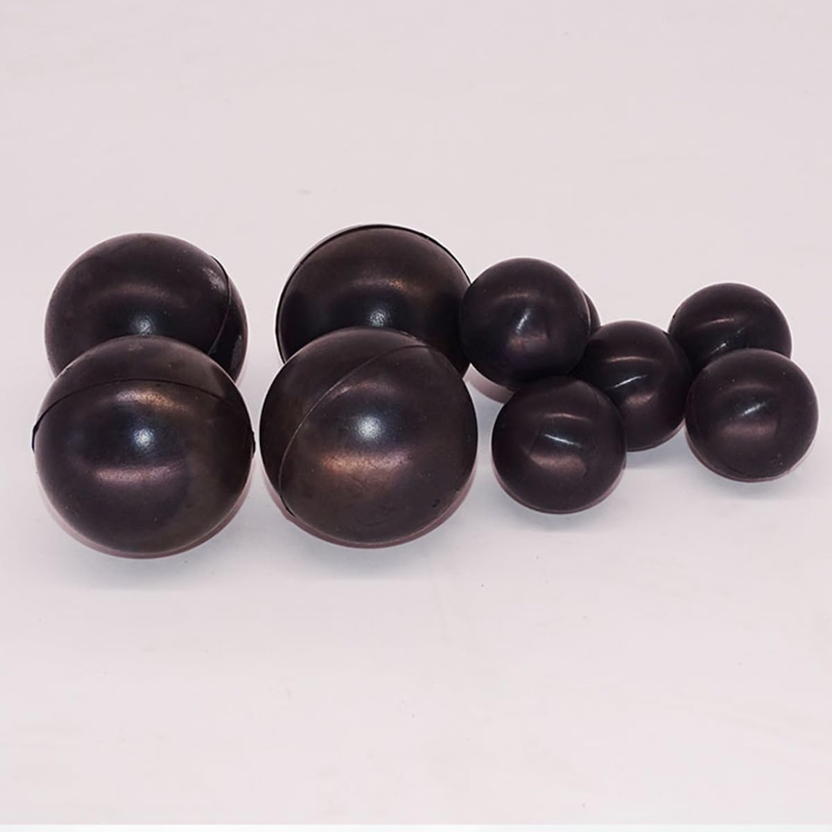 Solidna gumowa piłka o średnicy od 20 mm do 75 mm, czarne kulki do skakania(48mmx10pcs)