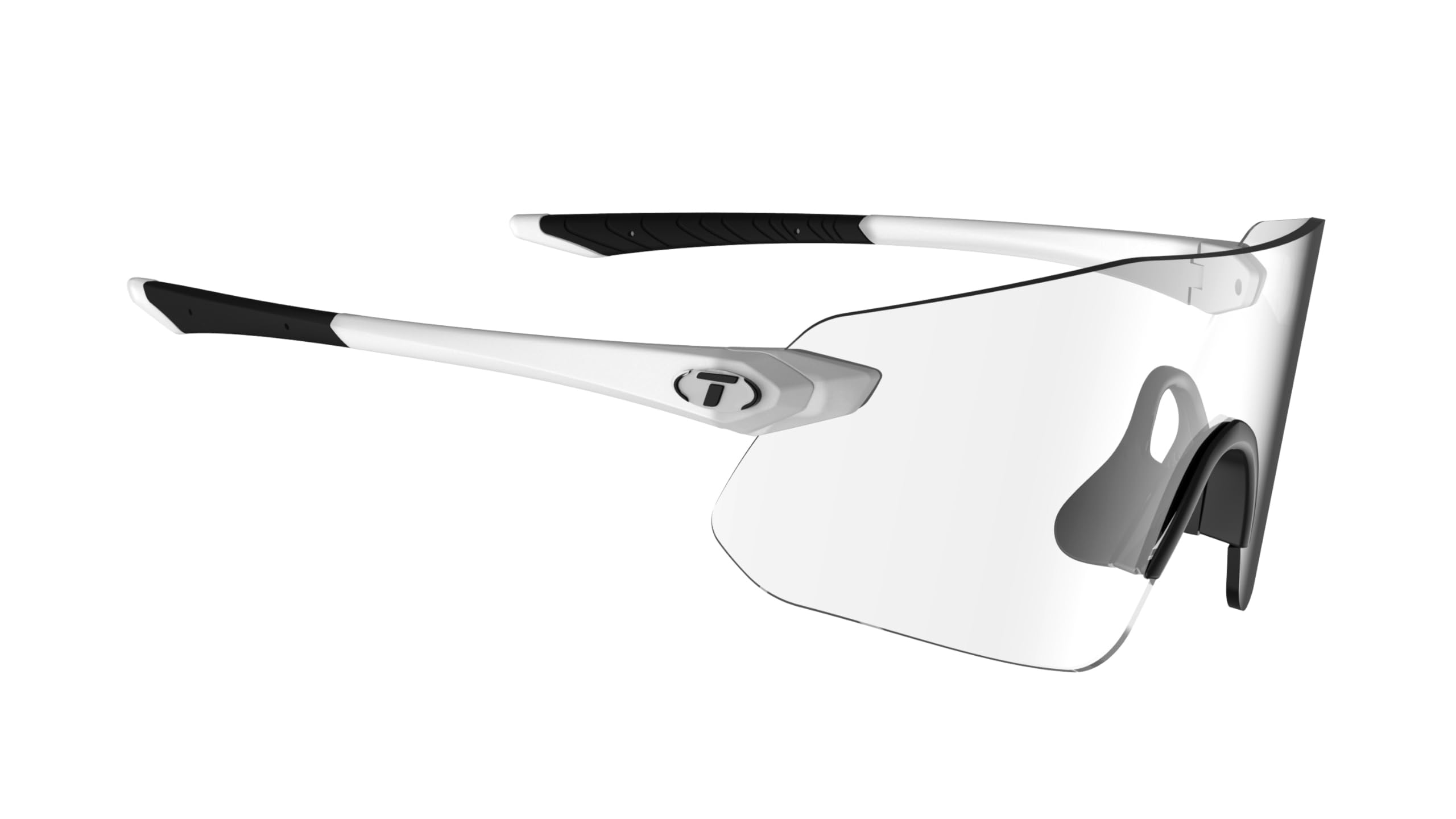 Tifosi Vogel SL Sportowe okulary przeciwsłoneczne dla mężczyzn i kobiet, idealne do baseballu, jazdy na rowerze, krykieta, golfa, wędrówek, biegania, Satynowa przezroczysta, przezroczysta soczewka,