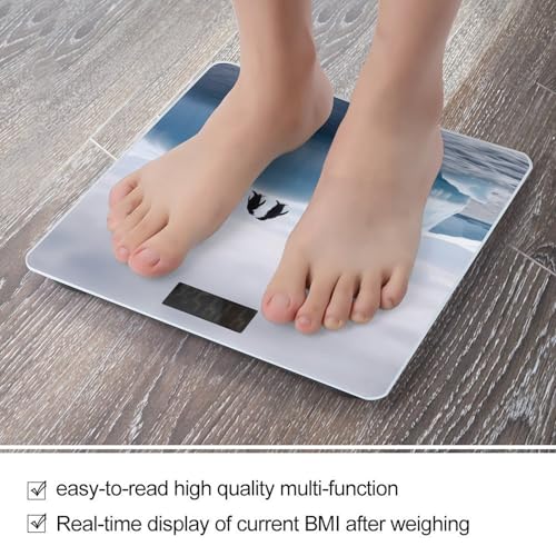Báscula digital de baño con diseño pingüinos y vidrio templado miniatura 5