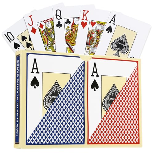Lalamingo Plastic Playing Cards, Poker Size, Casino Quality, Jumbo Index, Waterproof & Washable,...