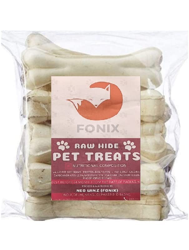 FONIXMilky Chew Protein 5" Bone, Dog Treats for All Life Stages, Pack of 500gm (Milk Flavour)