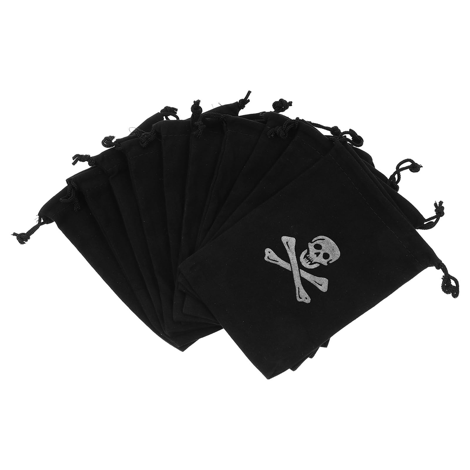 10 Pezzi Borsa Coulisse Pirata Halloween, Teschio
