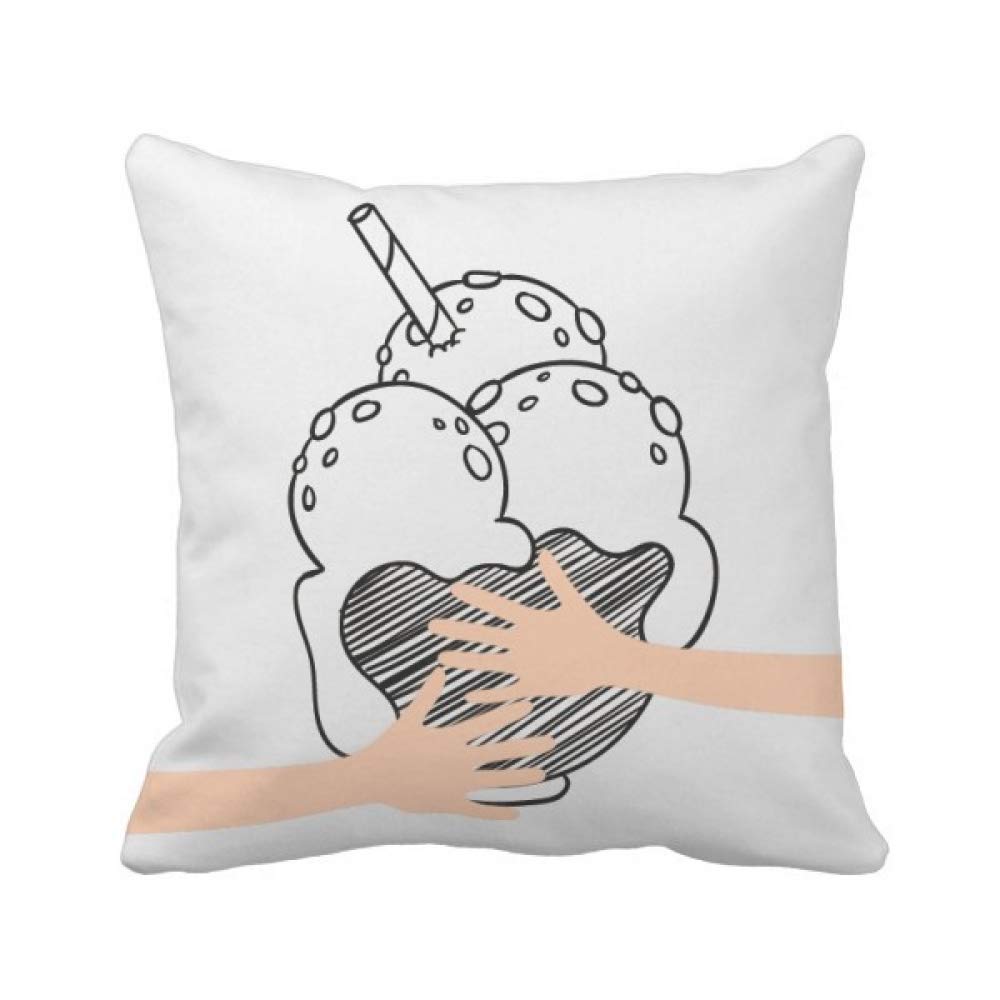 Coussin de Couvrir Biscuits Glace Boule Noire en Textile Doux Haute Finition