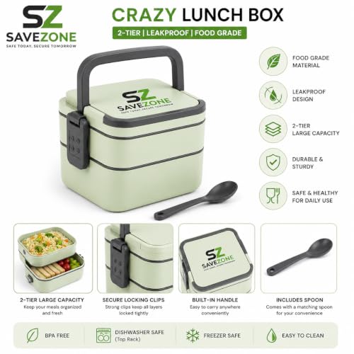 Image of Lunch Box for Office Use, Microwave Safe Lunch Box for Men & Women, Leakproof Bento Lunchbox for Office, College Girls & Kids Boys