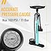MOHEGIA Bike Floor Pump with Gauge,Air Bicycle Pump Inflator with High Pressure 160 PSI,Fits Schrader and Presta Valve/Blue