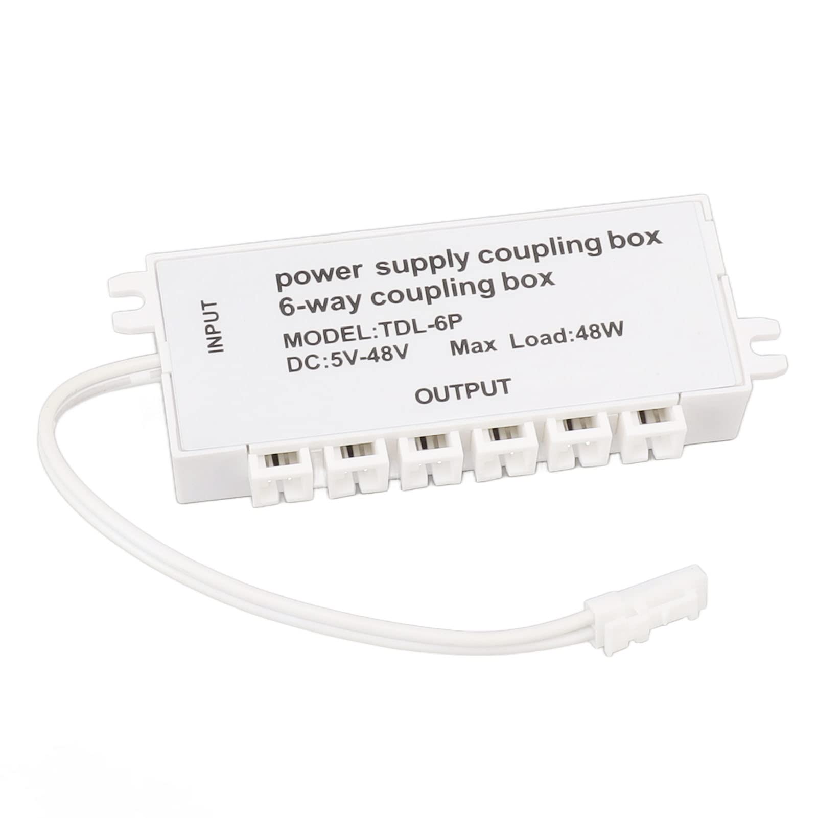 Boîte de Couplage D'alimentation à 6 Voies, Boîte D'extension de Connecteur de Lumière LED, Matériau ABS 5-48 V 48 W pour Répartiteur de Puissance de Lumière LED