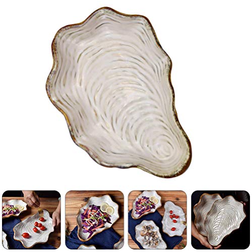 Cabilock Candy Bowl Sea Shell Plate Ceramic Appetizer Plate Dessert Plate Dinner Plate Pasta Bowl Food Serving Tray For Fruit Salad Dessert Candy Tray #TOP2