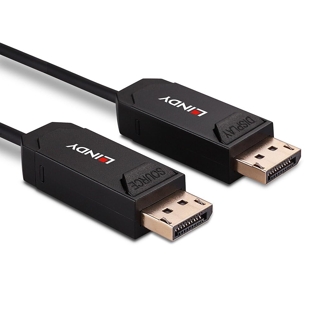 LINDY 38525 Cavo Fibre Optic Hybrid DisplayPort 2.0 UHBR10, 4K@144Hz, 8K@60Hz, 40Gbit/s, fibra ottica ibrida, AOC