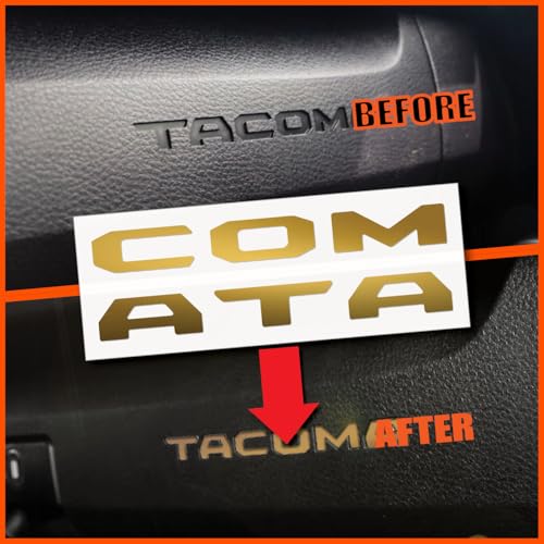 Image of (2 Sets) Prime Series UV Weatherproof Vinyl Decals for Glove Box Dashboard Letter Inserts Compatible fits Tacoma 2016-2023 (Metallic Gold)