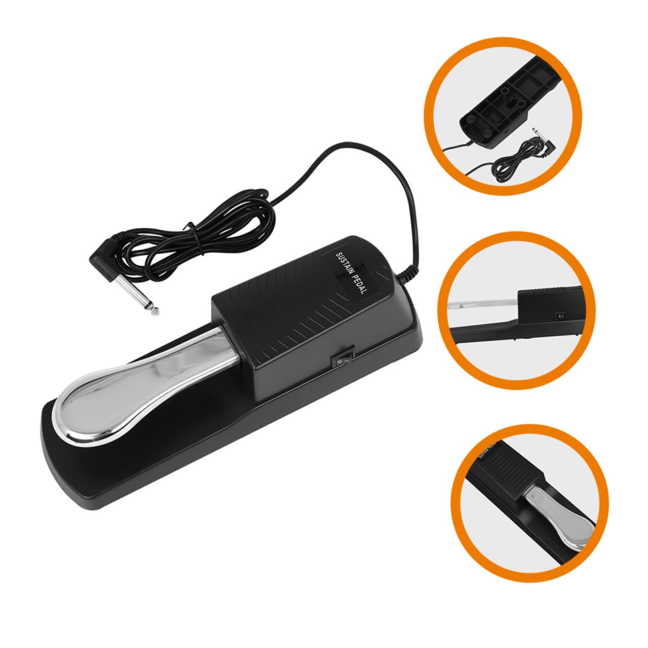 FUNOMOCYA Piano Accessory Sustain Pedal for Keyboard Foot Pedal Metal Craftsmanship