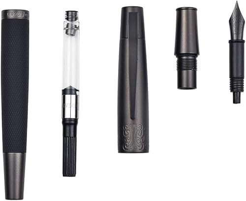 Miniatura 6 de Hongdian 6013 - Pluma estilográfica negra mate, punta extrafina de titanio con caja de regalo de metal