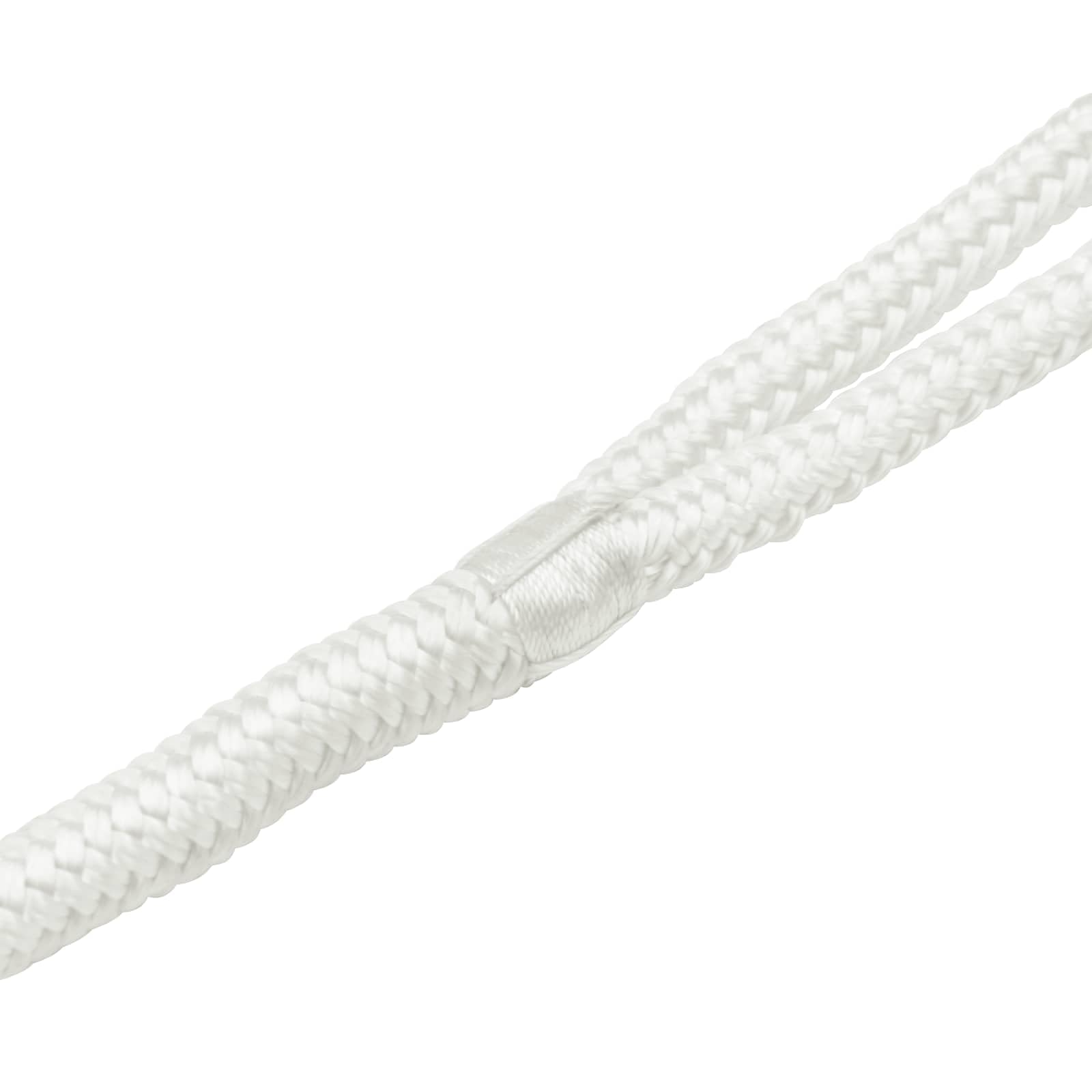 Cuerda para barco, 12 mm, 15 m, poliéster blanco, resistente a la intemperie, resistente a los rayos UV, con extremos redondos, versátil para jardín, barco, camping, fijación y seguridad
