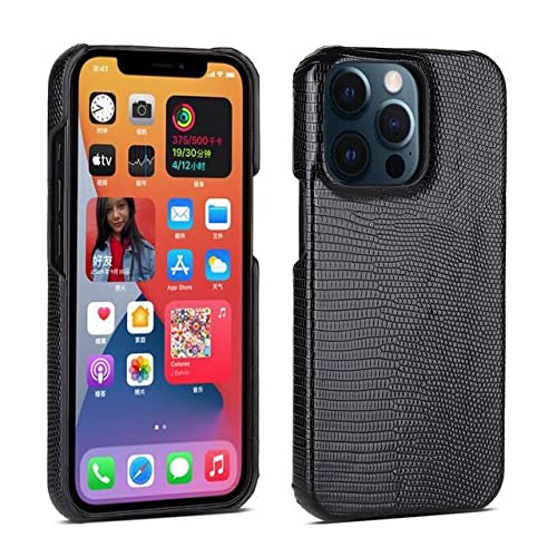 Coque en cuir iPhone 11 Pro Max style serpent noir de haute qualité