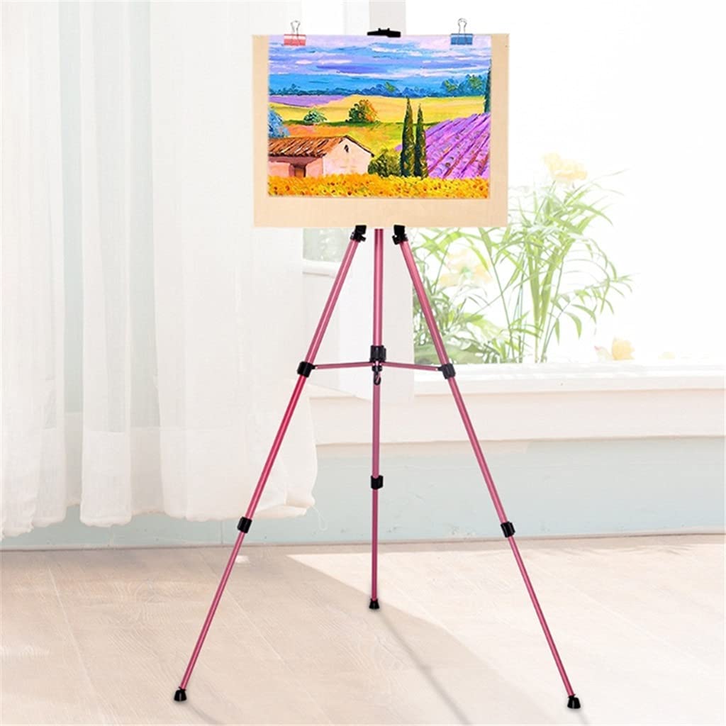 Cavalletto in lega di alluminio, piccolo treppiede portatile a manovella e regolabile in altezza, cavalletto in lega di alluminio, per schizzi e disegni artistici per artisti (stella a cinque