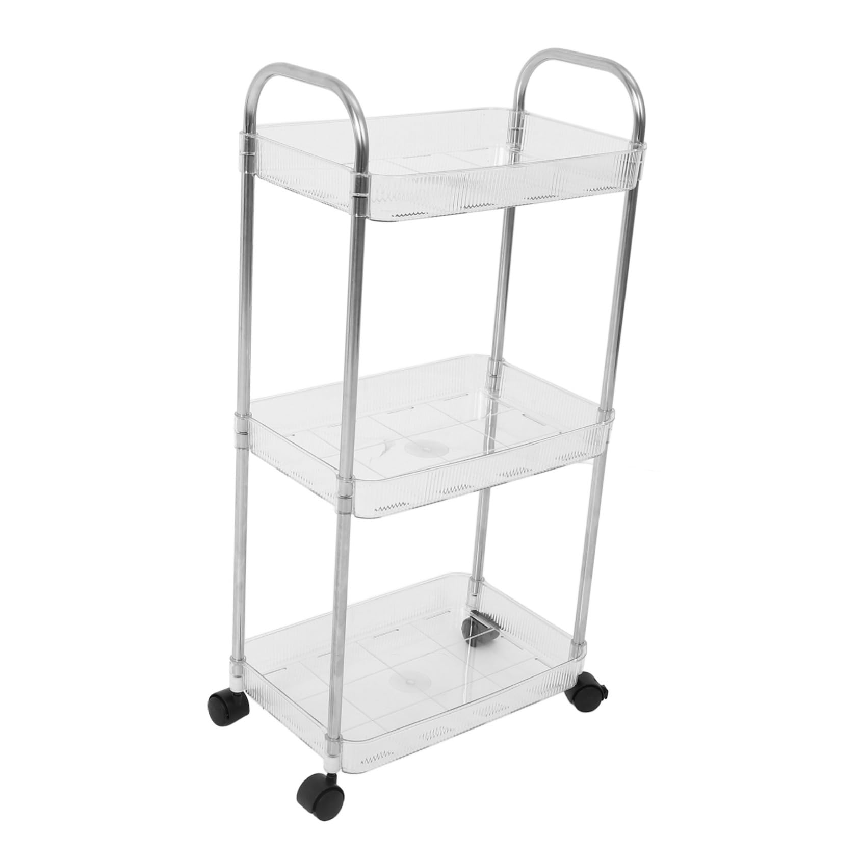 BESTYASH Movable Multi Tier Storage Cart for Hair Salon Compact Rolling Trolley with Wheels Design for Organized Space Durable Elegant for Areas