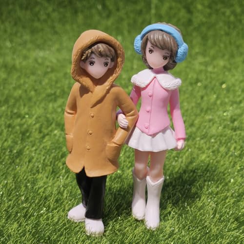 Image of Miniature Romantic Couple Figurine for Garden Decor Dollhouse Accessories Fairy Garden Landscape Decoration Resin Mini Showpiece for Gifting