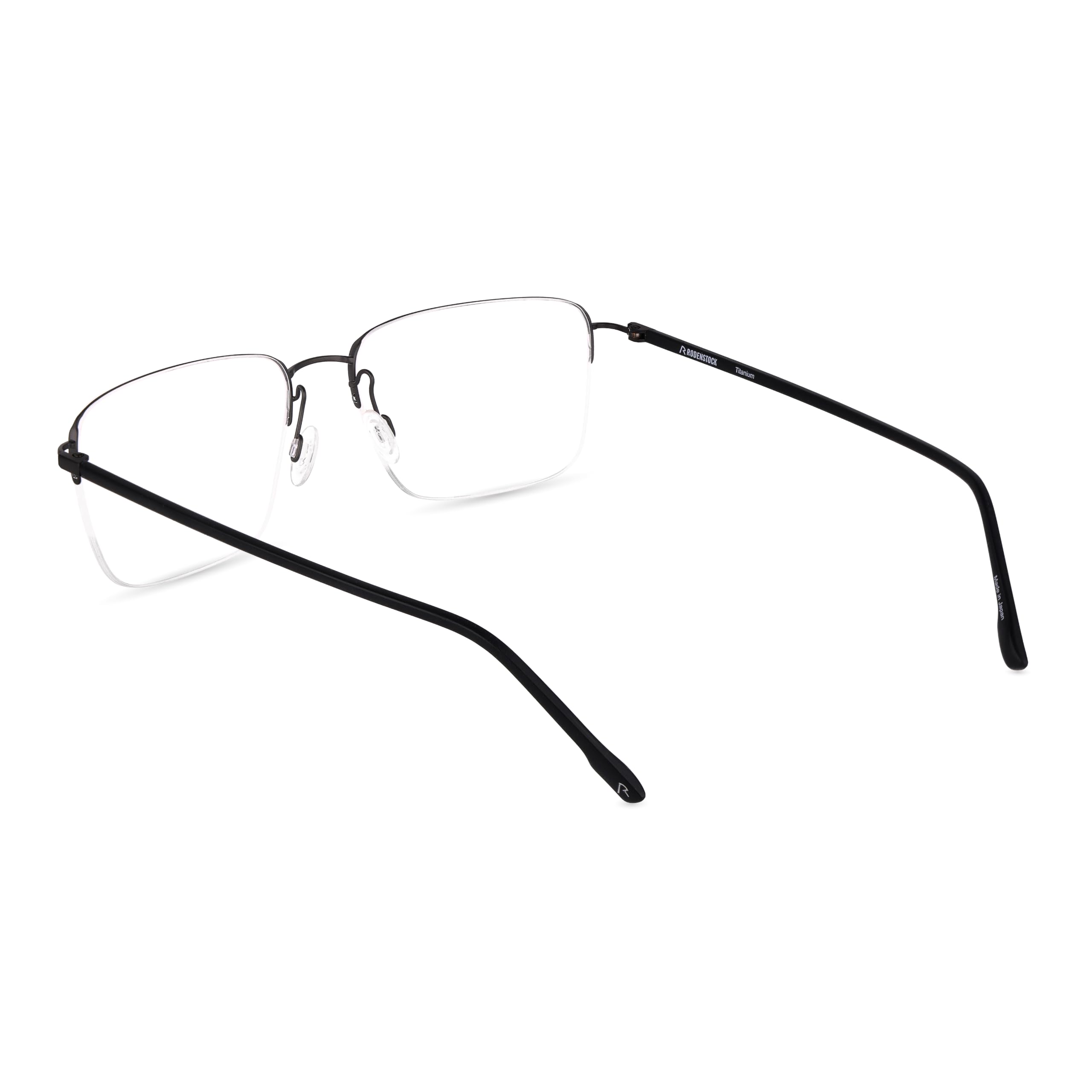 Rodenstock Brille mit Sehstärke für Herren optional mit Sonnenbrillentönung oder Blaulichtfilter, Quadratisch, gefertigt aus Titan (inklusive Brillenetui)