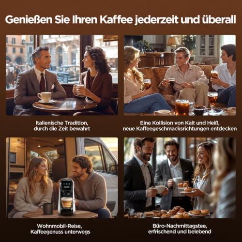 Warriors1 5-in-1 Kapselmaschine für Nespresso Original, Dolce Gusto, Lavazza A Modo Mio, FAP Espresso Point & Kaffeepulver – 20 Bar, 0… – Ansicht 4