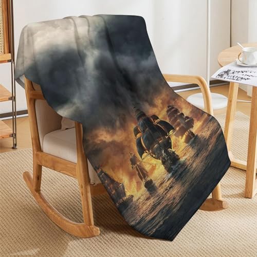 Manta de calavera pirata ideal para tardes de sofá y cama 5