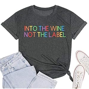 Into The Wine Tee Shirt Women LGBTQ Pride T-Shirt Short Sleeve Drinking Gift Casual Short Sleeve Tops