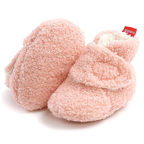 Image of Timatego Newborn Baby Boys Girls Booties Stay On Socks Non Skid Soft Sole Infant Toddler Warm Winter House Slipper Crib Shoes 0-18 Months